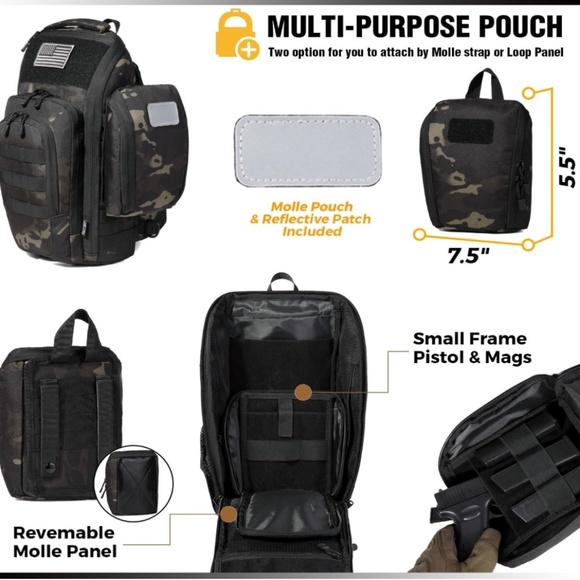 NEW DBTAC Tactical EDC Sling Bag, 10L, Black Camo - Picture 5 of 12